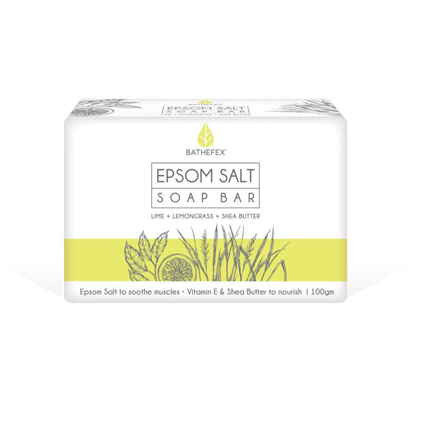 Bathefex Epsom Salts Soap Bar - Lime + Lemongrass + Shea Butter