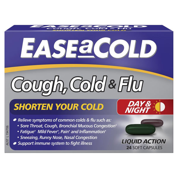 Ease-A-Cold Cough Cold & Flu Day & Night 24 Capsules