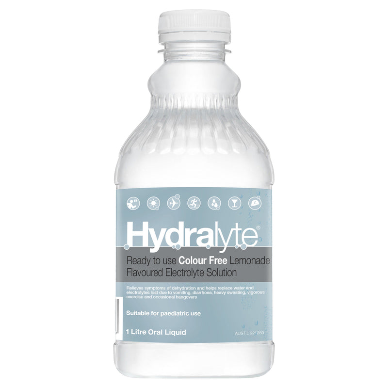 Hydralyte Liquid Colour Free Lemonade 1L