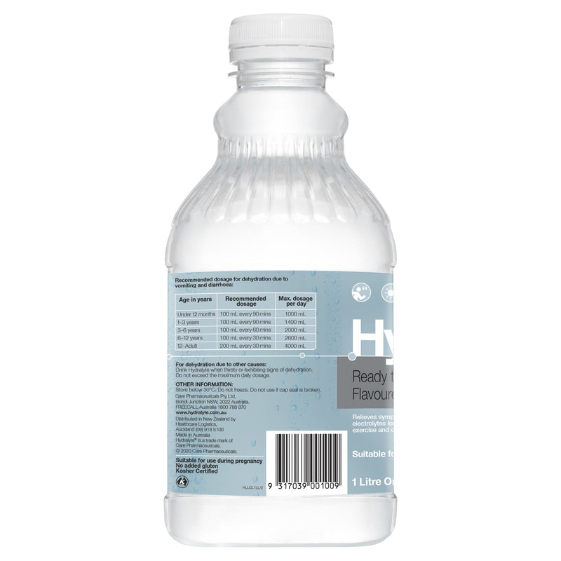 Hydralyte Liquid Colour Free Lemonade 1L