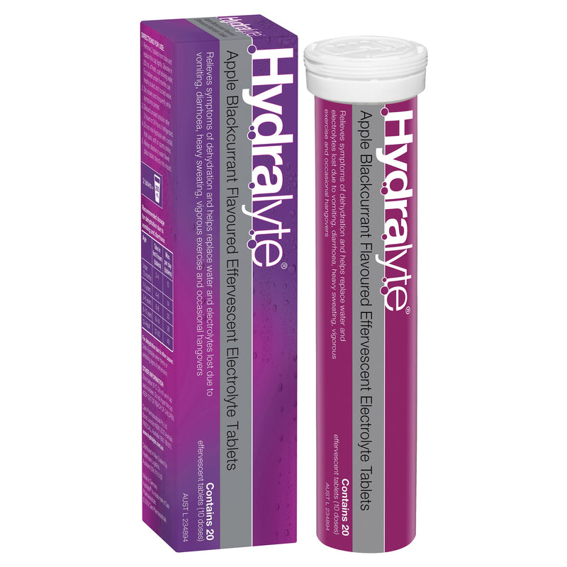 Hydralyte Apple Blackcurrant Effervescent Tab 20