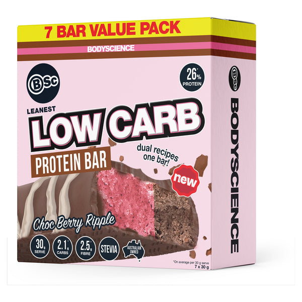 Body Science Low Carb High Protein Bar 30g - Choc Berry Ripple 7 Box
