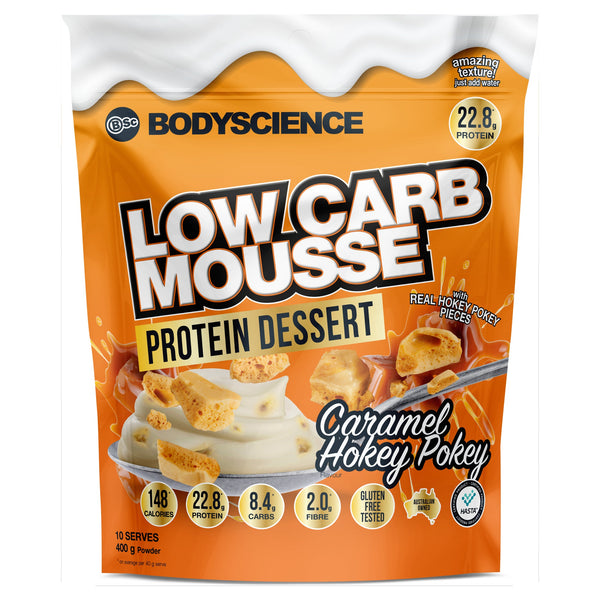 Body Science Low Carb Mousse Protein Dessert 400g - Caramel Hokey Pokey