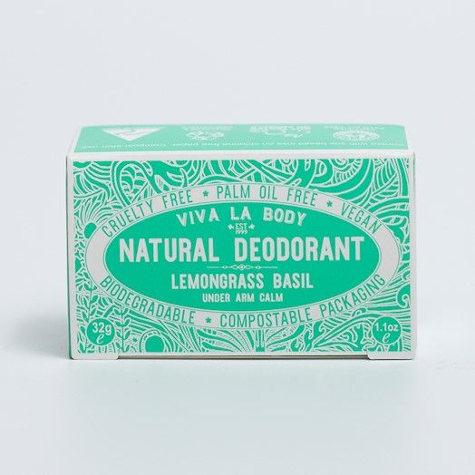 Viva La Body Natural Deodorant 32g Bar - Lemongrass & Basil