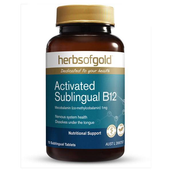 Herbs of Gold Activated Sublingual B12 75 Tablets