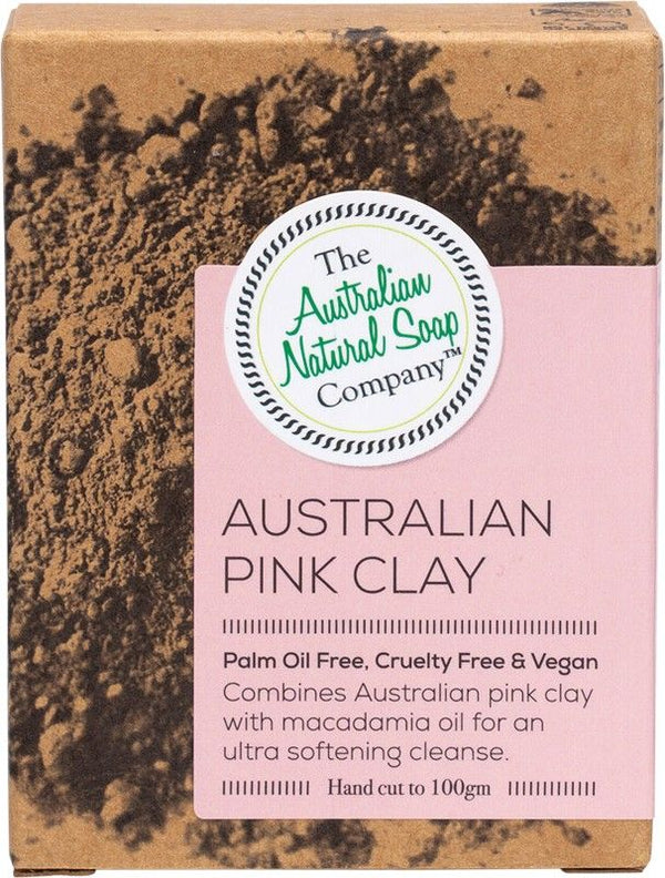 The Australian Natural Soap Co Face Soap Bar Australian Pink Clay 100g