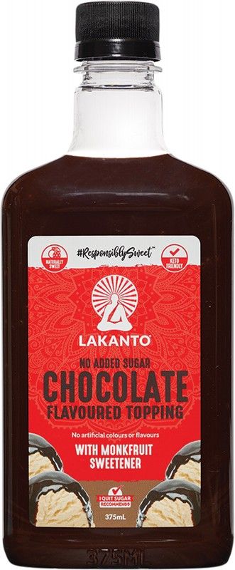 LAKANTO Chocolate Flavoured Topping Monkfruit Sweetener 375ml