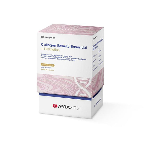 ARRAVITE Collagen Beauty Essential + Prebiotics | Vanilla Bean 14 x 3g