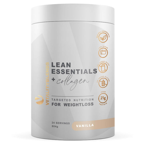 Vitality Blends 804g Lean Essentials + Collagen Protein Powder Vanilla Flavour - Cream