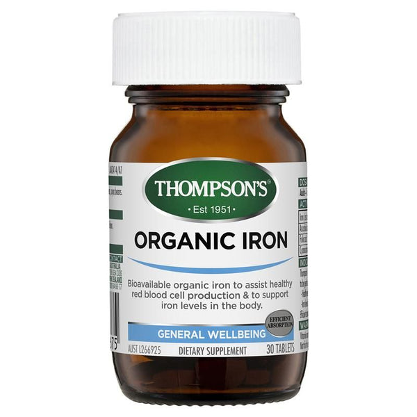 Thompson's Organic Iron 24mg 30 Tablets