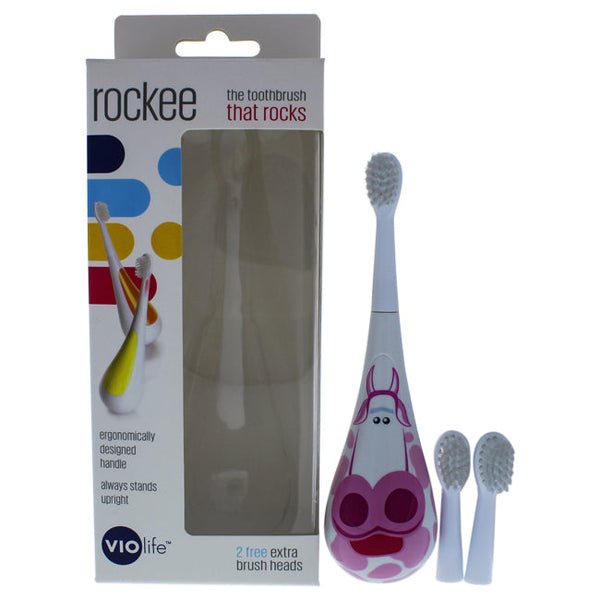 Violife Rockee The Toothbrush That Rocks - # VRT157B Bessie by Violife for Kids - 3 Pc Set Rockee Toothbrush, 2 Additional Brush Heads