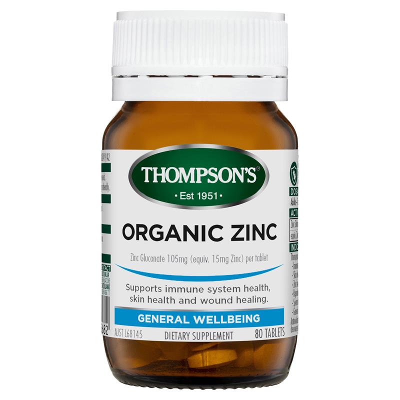 Thompson's Organic Zinc 80 Tablets