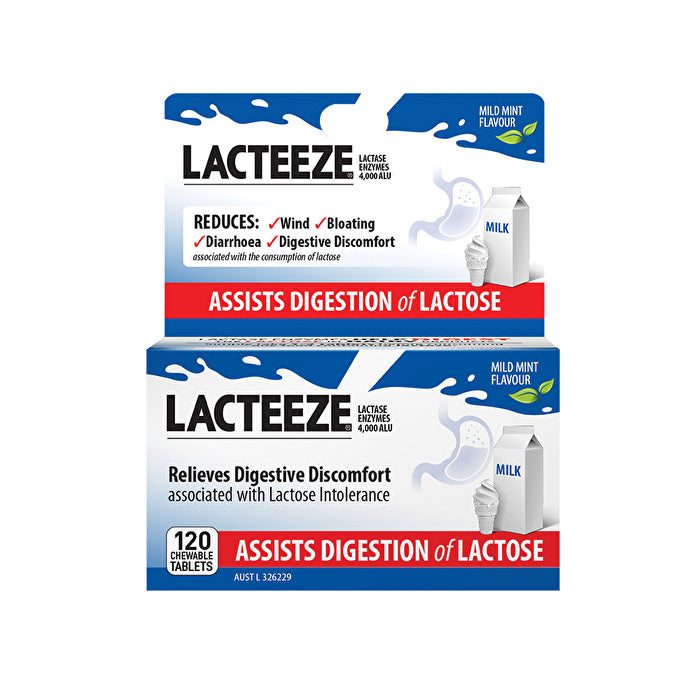 LACTEEZE BY ALLERGY FREE Lacteeze Chewable (mild mint flavour) 120t