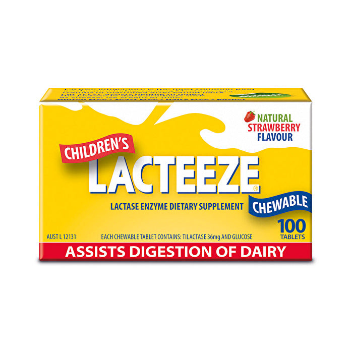 LACTEEZE BY ALLERGY FREE Lacteeze Children's Strength Chewable (strawberry flavour) 100t