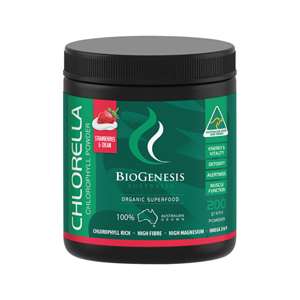BioGenesis Australia Chlorella Strawberries & Cream Powder 200g