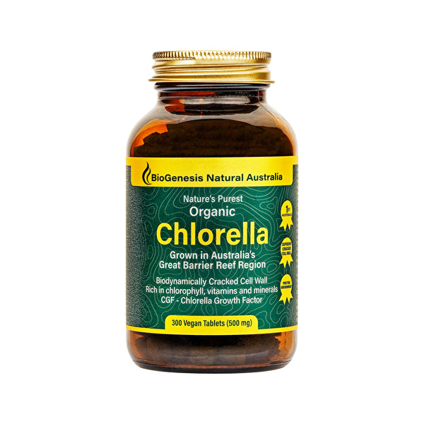 Biogenesis Natural Australia BioGenesis Natural Australia (Glass) Nature's Purest Organic Chlorella 500mg 300t