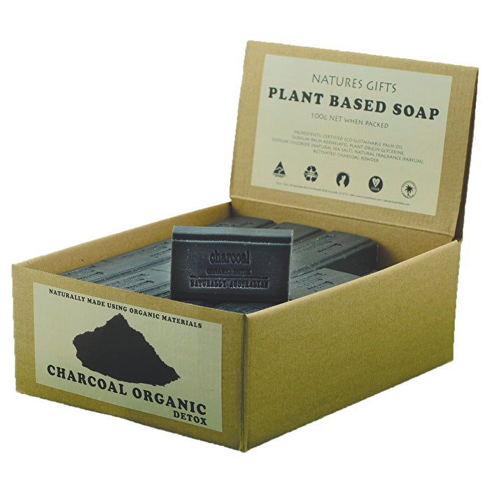 Clover Fields Natures Gifts Plant Based Soap Charcoal (Organic Detox) 100g x 36 Display