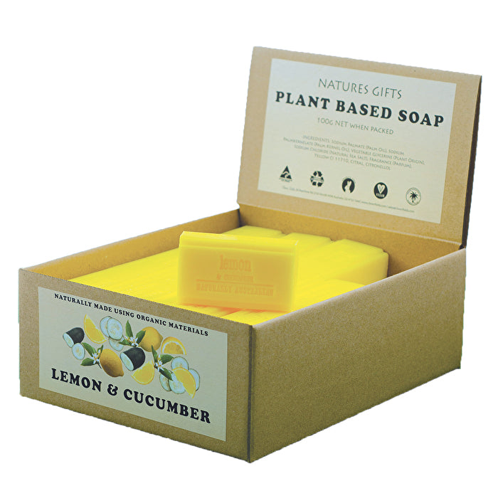 Clover Fields Natures Gifts Plant Based Soap Lemon & Cucumber 100g x 36 Display