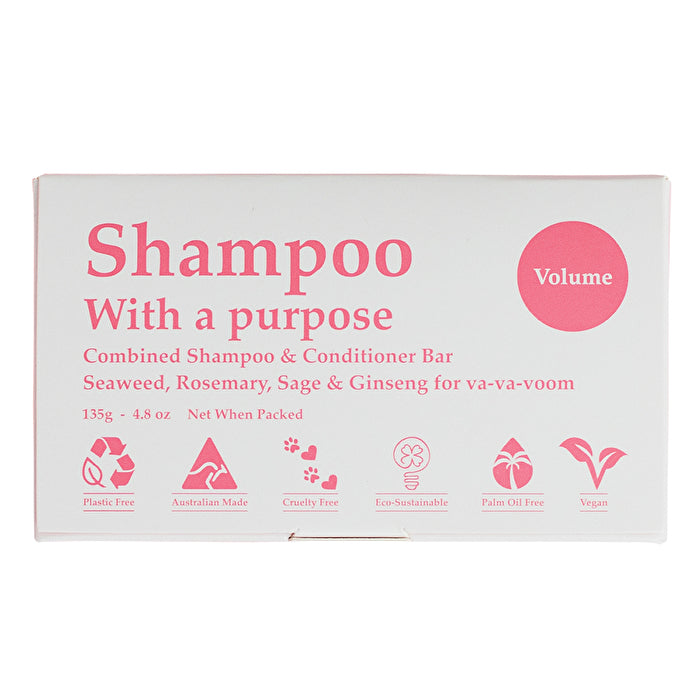 Clover Fields Shampoo with a Purpose by Clover Fields (Shampoo & Conditioner Bar) Volume 135g