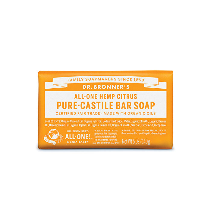 Dr. Bronner's Pure-Castile Bar Soap (Hemp All-One) Citrus 140g