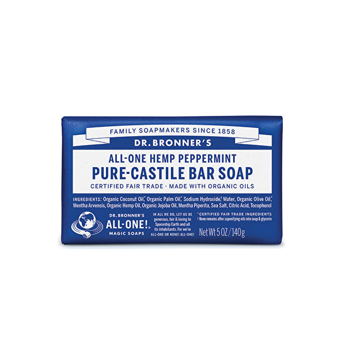 Dr. Bronner's Pure-Castile Bar Soap (Hemp All-One) Peppermint 140g