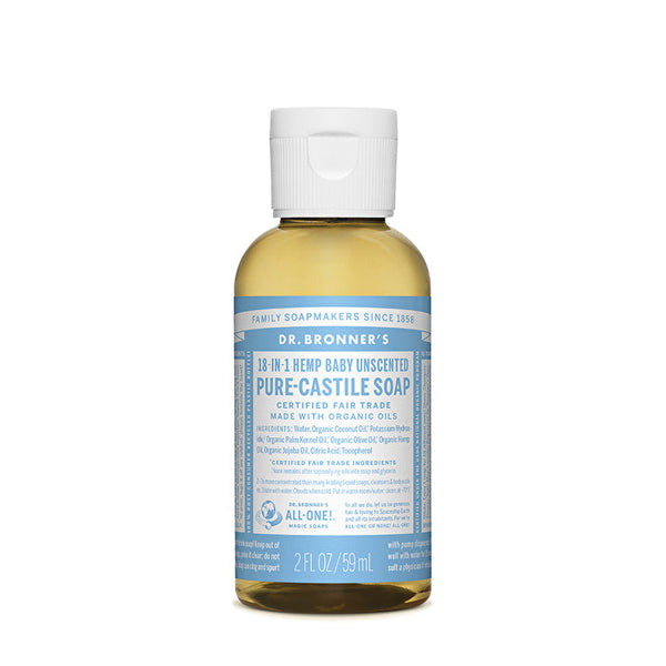 Dr. Bronner's Pure-Castile Soap Liquid (Hemp 18-in-1) Baby Unscented 59ml