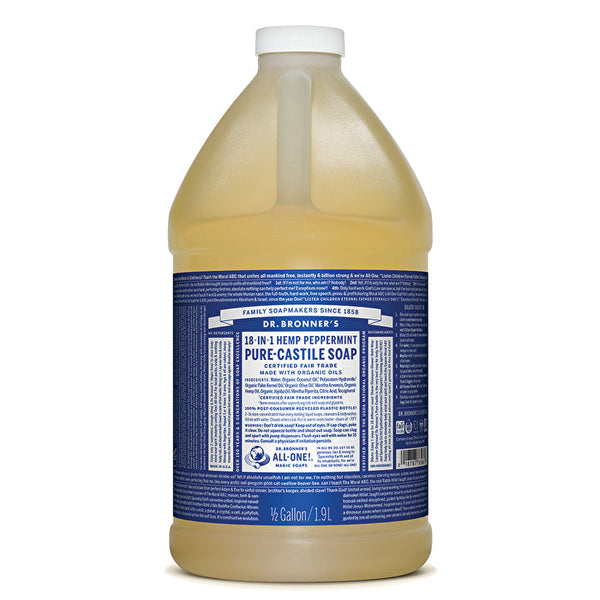 Dr. Bronner's Pure-Castile Soap Liquid (Hemp 18-in-1) Peppermint 1890ml