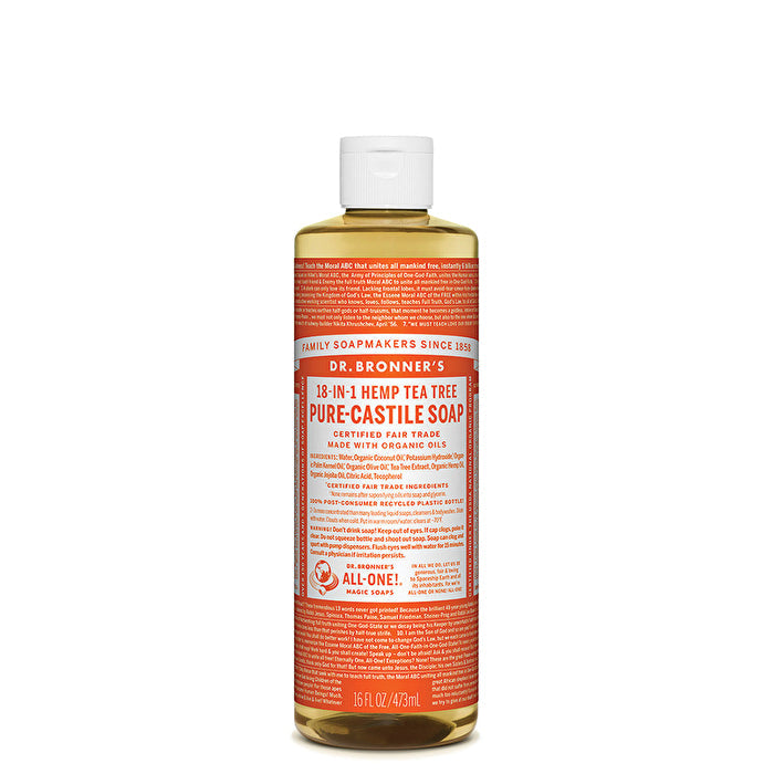 Dr. Bronner's Pure-Castile Soap Liquid (Hemp 18-in-1) Tea Tree 473ml