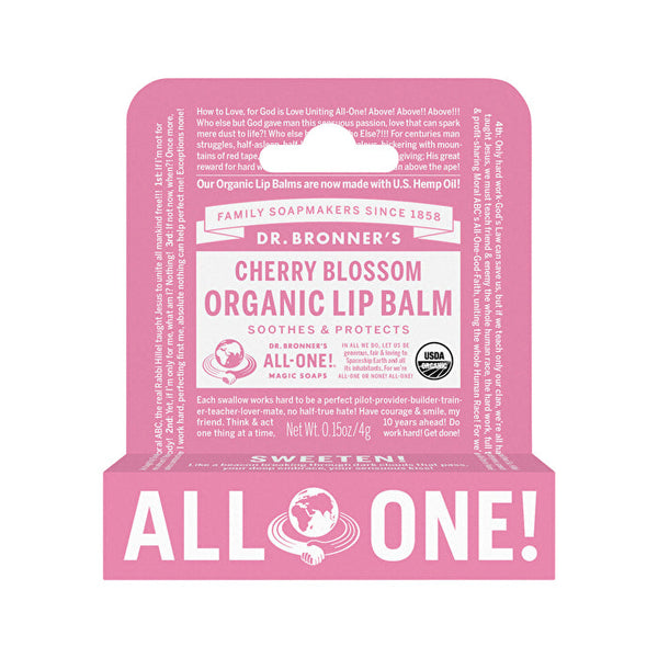 Dr. Bronner's Organic Lip Balm Hang Sell Cherry Blossom 4g x 12 Display