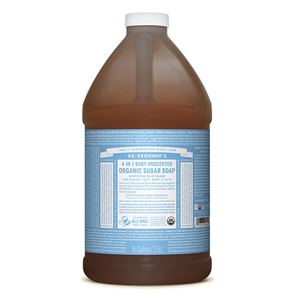 Dr. Bronner's Organic Pump Soap Refill (Sugar 4-in-1) Baby Unscented 1900ml