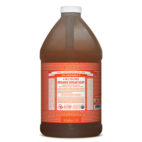 Dr. Bronner's Organic Pump Soap Refill (Sugar 4-in-1) Tea Tree 1900ml