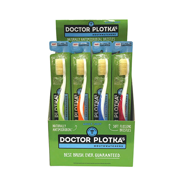 Dr Plotka's Doctor Plotka's Mouthwatchers Toothbrushes Adult Soft Mixed x 20 Display (Blue, Green, Orange, Red)