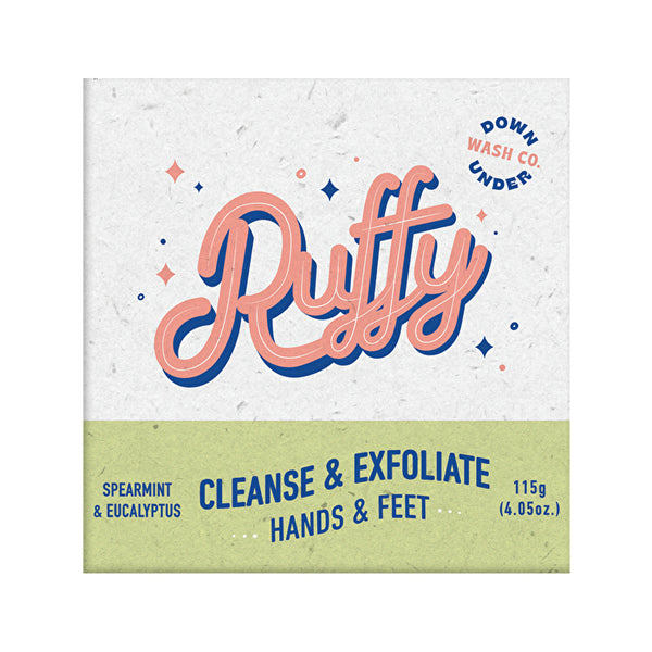 Downunder Wash Co . Ruffy Cleanse & Exfoliate Hands & Feet Spearmint & Eucalyptus 115g