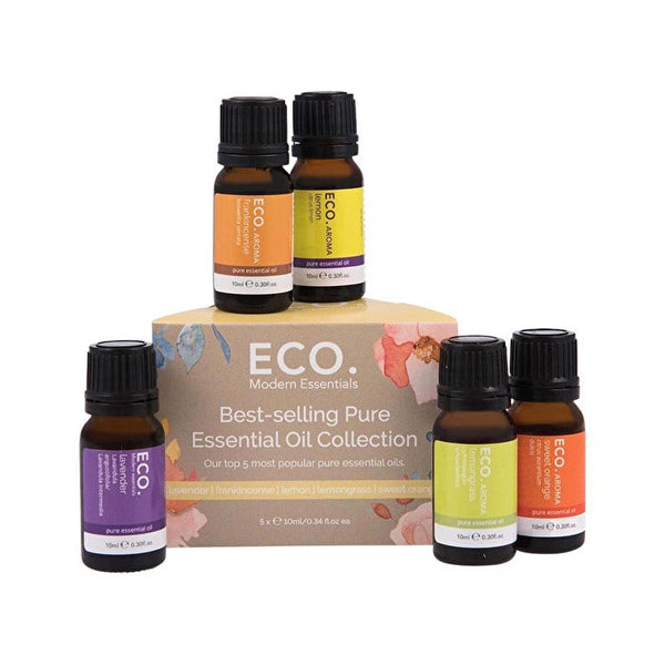 Eco Modern Essentials Aroma Essential Oil Collection Best-Selling Pure Essential Oil 10ml x 5 Pack