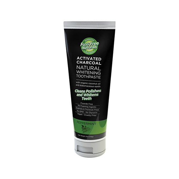 Essenzza Fuss Free Naturals Activated Charcoal Toothpaste (Natural Whitening) Peppermint 113g