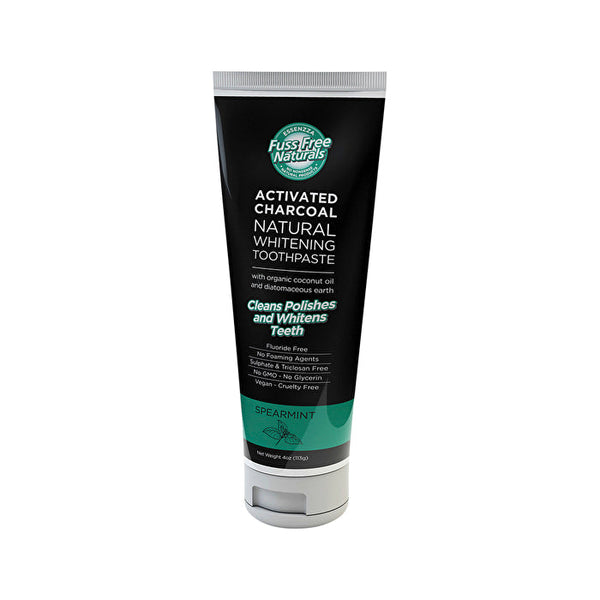 Essenzza Fuss Free Naturals Activated Charcoal Toothpaste (Natural Whitening) Spearmint 113g