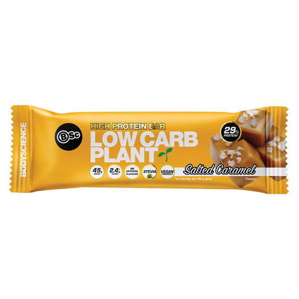 Body Science High Protein Low Carb Plant Bar 12X45g - Salted Caramel
