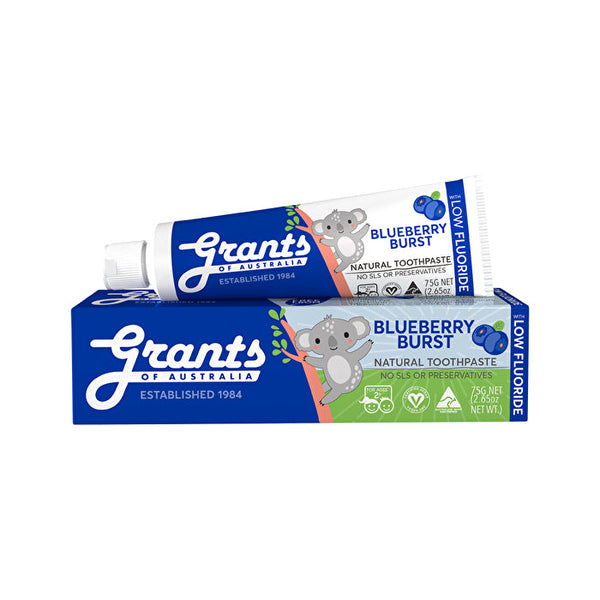 Grants Natural Toothpaste Kids Blueberry Burst with Low Fluoride 75g