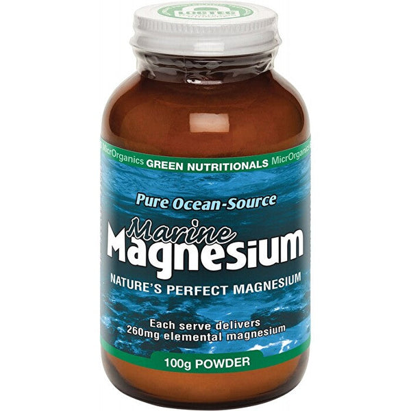 MicrOrganics Green Nutritionals Pure Ocean-Source Marine Magnesium Powder 100g