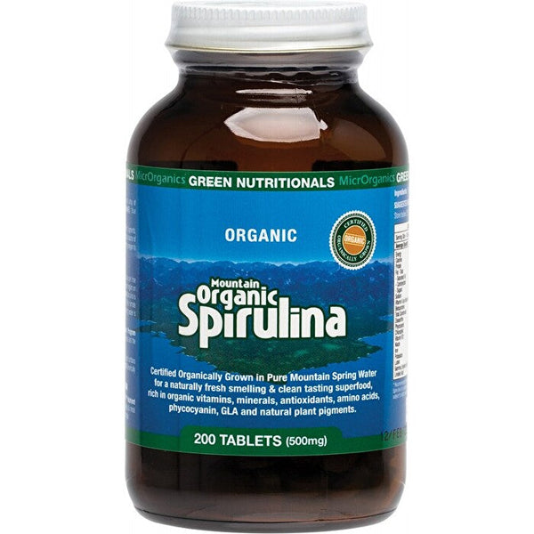 MicrOrganics Green Nutritionals Mountain Organic Spirulina 500mg 200t