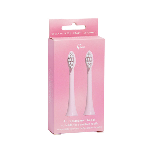 Gem Electric Toothbrush Replacement Heads Coconut x 2 Pack