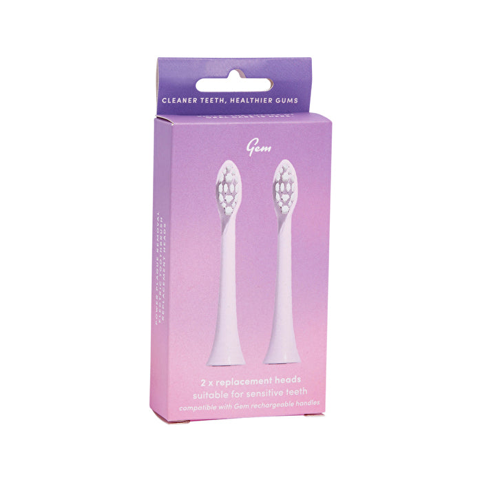 Gem Electric Toothbrush Replacement Heads Rose x 2 Pack