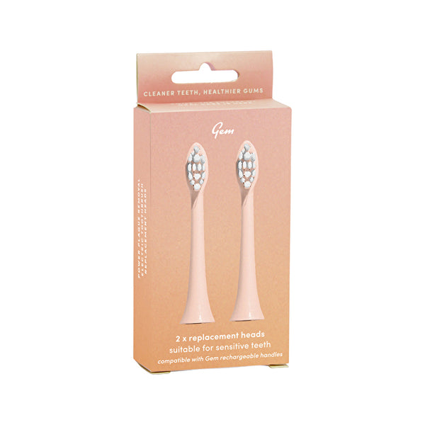 Gem Electric Toothbrush Replacement Heads Watermelon x 2 Pack