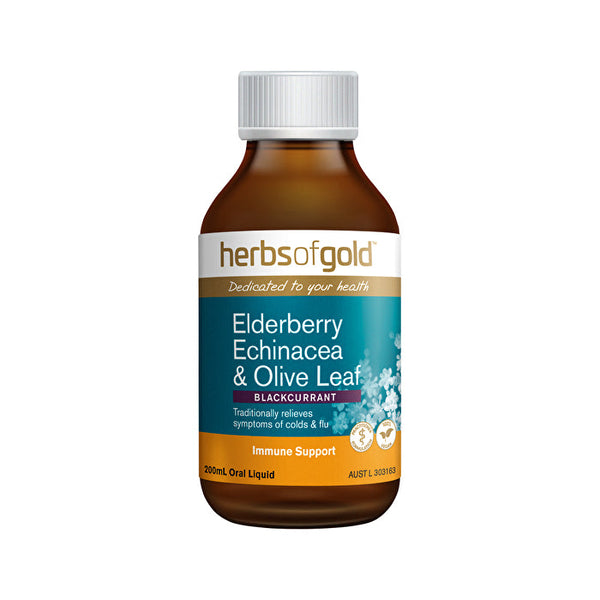 Herbs of Gold Elderberry Echinacea and Olive Leaf 200ml