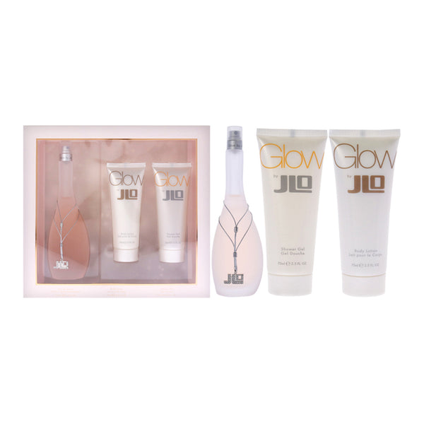 Jennifer Lopez Glow For Women - 3 Pc Gift Set Eau De Toilette Spray 75ml/2.5oz Body Lotion 75ml/2.5oz Shower Gel 100ml/3.4oz