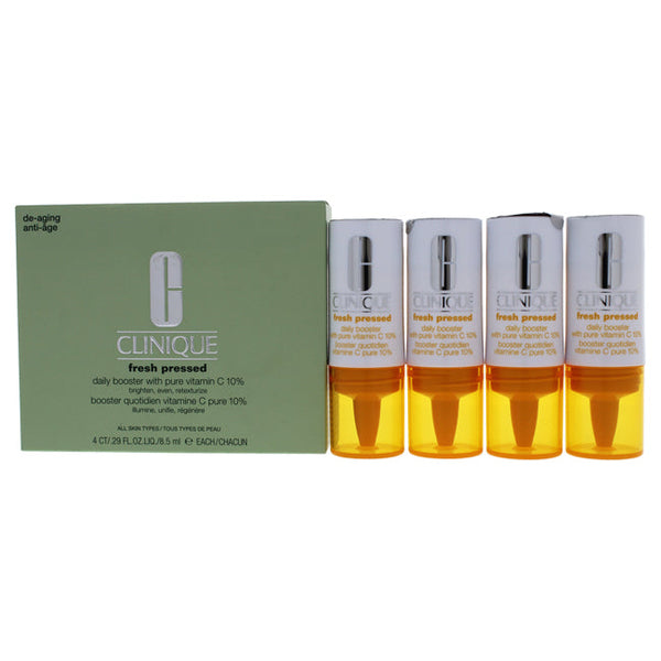 Clinique Fresh Pressed Daily Booster with Vitamin C 10 Percent by Clinique for Women - 4 x 0.29 oz Treatment