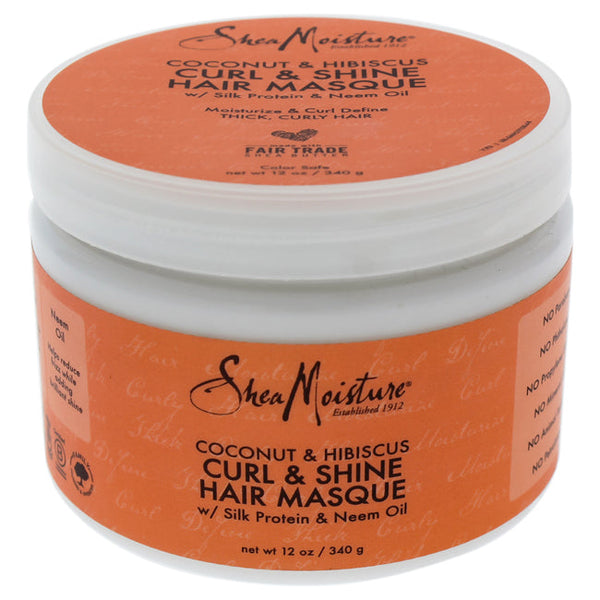 Shea Moisture Coconut and Hibiscus Curl and Shine Hair Masque by Shea Moisture for Unisex - 12 oz Masque