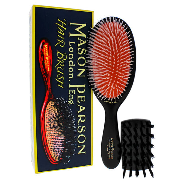 Mason Pearson Universal Nylon Brush - NU2 Dark Ruby by Mason Pearson for Unisex - 2 Pc Hair Brush and Cleaning Brush