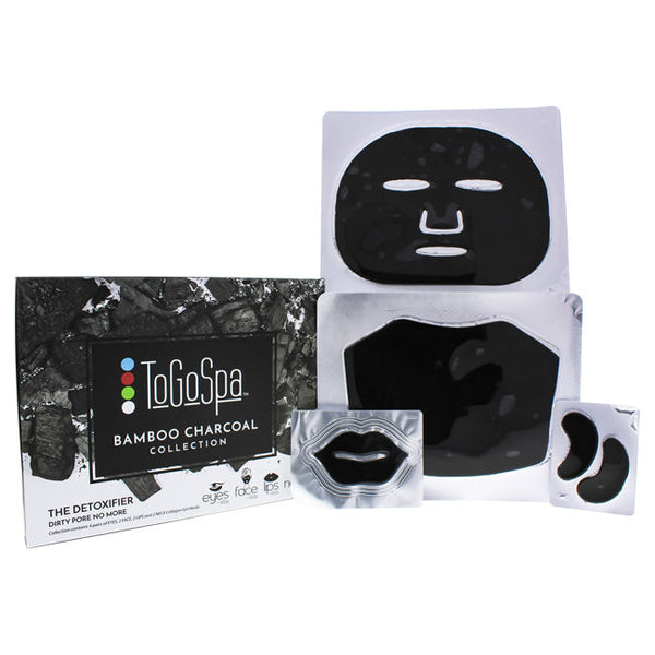 ToGoSpa Bamboo Charcoal Collection by ToGoSpa for Unisex - 4 Pc Kit 4 Pair of Eye Mask, 2 Lip Mask, 2 Neck Mask and 2 Face Mask