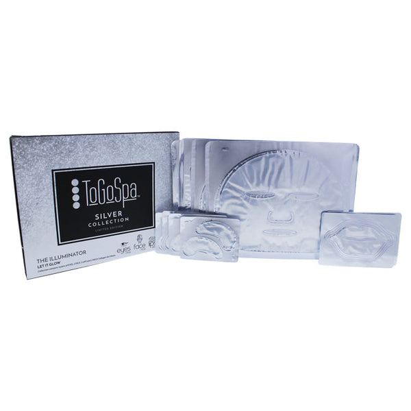 ToGoSpa Silver Collection by ToGoSpa for Unisex - 4 Pc Kit 4 Pair of Eye Mask, 2 Lip Mask, 2 Neck Mask and 2 Face Mask